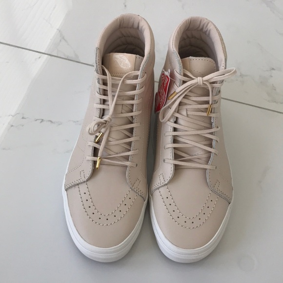 VANS SK8-HI REISSUE DX LEATHER WHISPER PINK SHOES - Picture 10 of 16